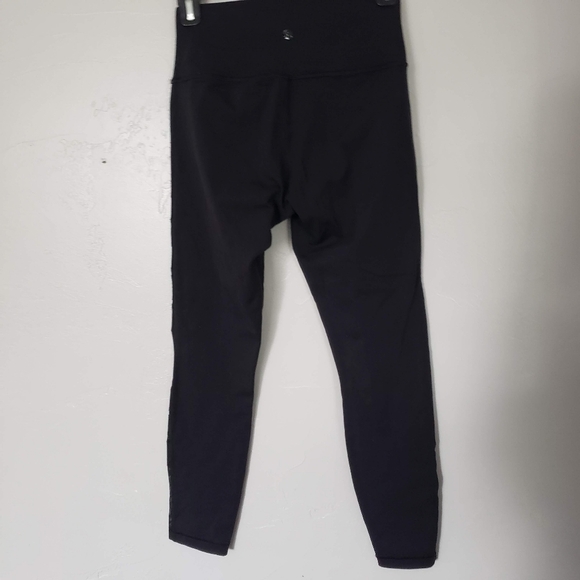 Lululemon Black High Times Tech Cropped Leggings Sz 6 Mesh Front Ankle Length - Picture 5 of 9